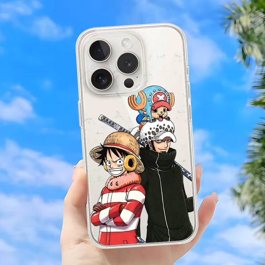 ONE PIECE Anime Handyhülle für iPhone 17 16 15 14 13 12 11 Pro Max Plus Transparent - Bild 4