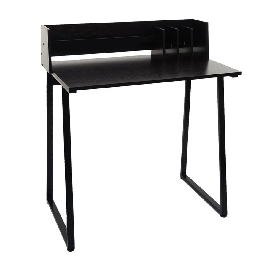 Schreibtisch MCW K69 in Schwarz mit 3D-Struktur aus MDF und Metall, B: 94 cm, H: 76 cm, T: 51 cm - Bild 3