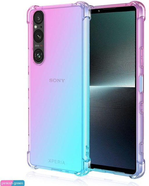 Stoßfeste Silikon TPU Schutzhülle mit Farbverlauf für Sony Xperia 1 VI, 10 V, 1 V, 1 IV und 1 III in Transparent Multicolour - Bild 1