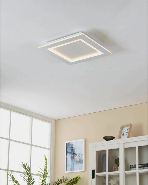 Eglo LED-Deckenleuchte Padrogiano-Z RGBW in Weiß, quadratisch, B/T: 45 x 45 cm, dimmbar mit Fernbedienung und Timer - Bild 1