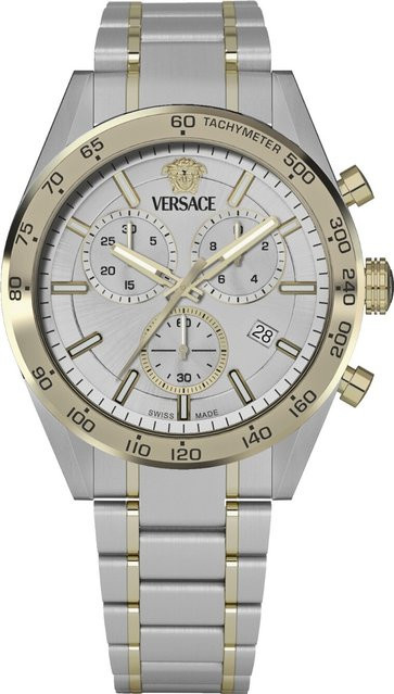Versace Chronograph, Quarz, Edelstahl, Silber, 41 mm, Herren - Bild 1
