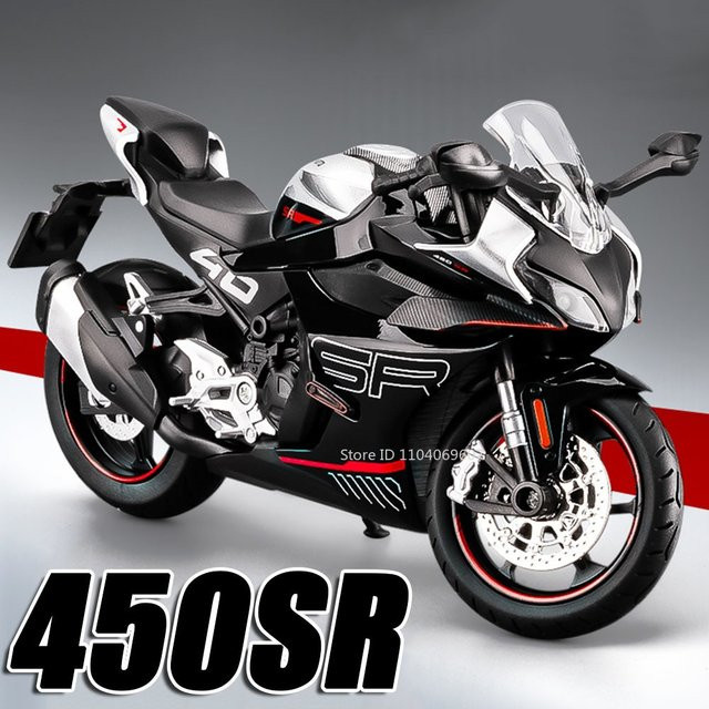 MAKEDA CFMOTO 450SR R1M Motorrad Modell, Maßstab 1:12, Metall, mit Licht und Sound - Bild 1