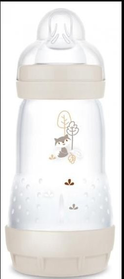 MAM Babyflasche mit Anti-Colic-Ventil in Sand, 260 ml, Weithalsflasche mit Sauger Durchflussstufe 2 - Bild 1