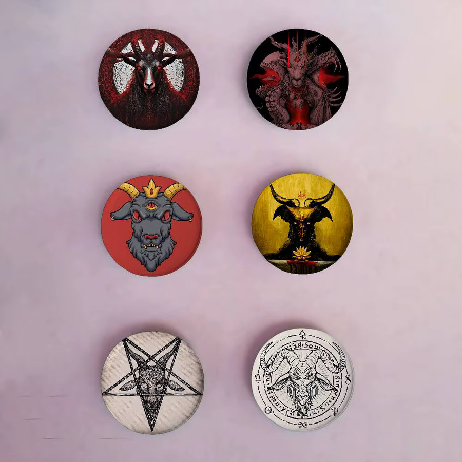 Brosche Teufel Ziege Satan, Weißblech, Unisex - Bild 2