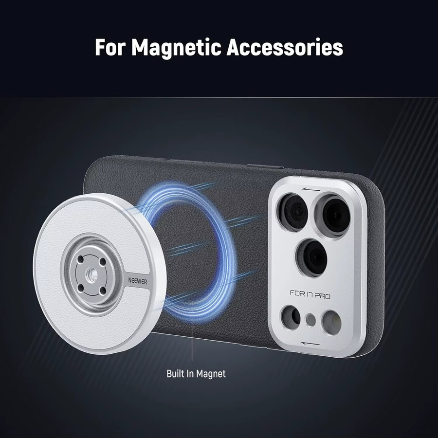 NEEWER Modulare Handyhülle für iPhone 17 Pro und 17 Pro Max in Schwarz mit 67 mm Filterring und 17 mm Objektivrückplatte aus robustem TPU/PC - Bild 4