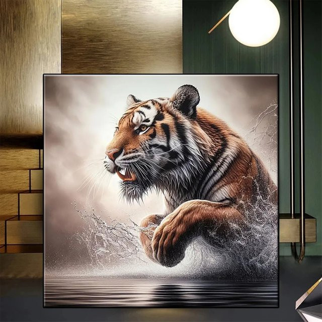 XFRYJIA DIY Diamantmalerei Tiger Mosaik Set für Erwachsene, Mehrfarbig - Bild 1