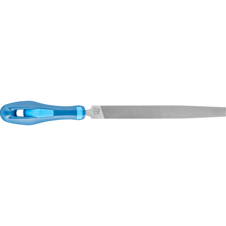 PFERD Werkstattfeile Flachspitz Hieb 2 mit ergonomischem Heft in Blau, Länge: 150 mm - Bild 2