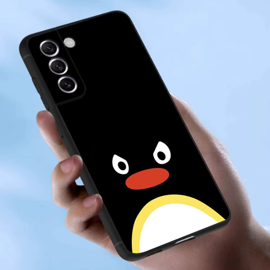 Samsung Galaxy Handyhülle P-Pingu Cartoon Soft Cover aus TPU in Schwarz für S25 S23 S22 S21 S20 S10 Ultra Plus FE - Bild 2