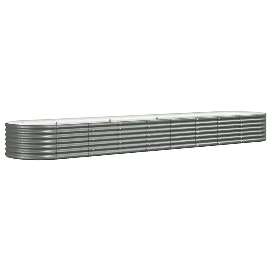 vidaXL Hochbeet aus verzinktem Stahl in Grau, B: 368 cm, T: 80 cm, H: 36 cm - Bild 2