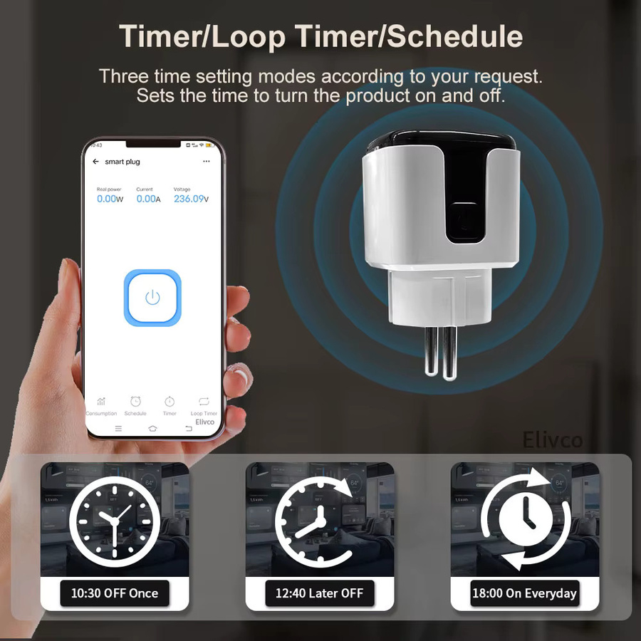 Elivco eWelink Smart Plug WiFi 16A Steckdose mit Timer und Förderungsüberwachung in Weiß, kompatibel mit Google Assistant und Alexa - Bild 5
