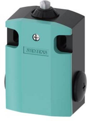 Siemens Positionsschalter 3SE5122-0PB01 mit Edelstahlstößel und Kuppenstößel in Türkis, IP66 und IP67 - Bild 1