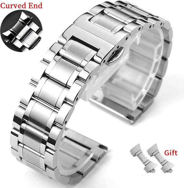 HQstrap Uhrenarmband Edelstahl, Silber, Butterfly-Schnalle - Bild 1