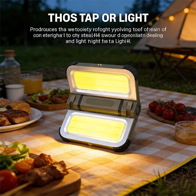 JIASHUAIXIN Multifunktionale Camping-Arbeitslampe mit USB-Solar-Aufladung, Magnetisch und Einstellbarer Helligkeit, Weiß - Bild 5