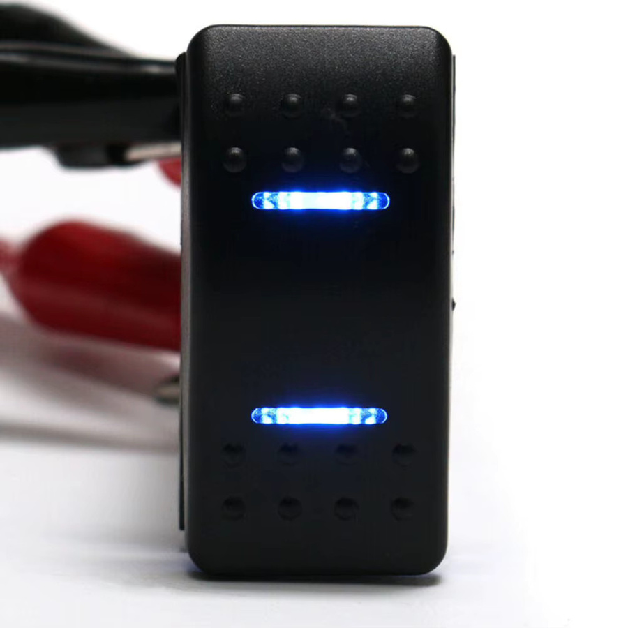 NIGHTKIST Universal 7-Pin DPDT Wippschalter mit 2 LEDs für Auto, LKW und Marine, 12V/24V, Schwarz - Bild 3
