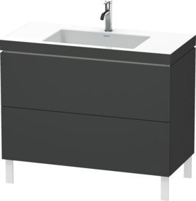 Duravit Waschtischunterschrank L-Cube c-bonded in Graphit Matt, B/T: 100 x 48 cm, 1 HL, 2 Auszüge - Bild 1