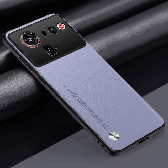 Lederhülle für ZTE nubia Z70 Ultra in Purple mit hartem Kameraschutz - Bild 1