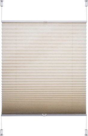 LIEDECO Klemmfix Plissee Easy, sandfarben und braun, semi-transparent, B: 80 cm, H: 210 cm