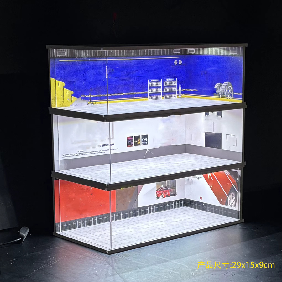 MAK Auto-Parkplatz-Lagerbox Garagenszenen-Modell, mit Beleuchtung, 1/64 - Bild 3