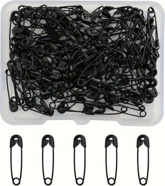 120 Stück schwarze Sicherheitsnadeln aus Metall für zum Nähen - Bild 1