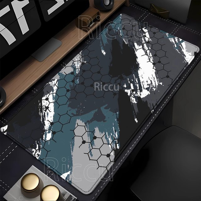 Riccu Mauspad mit geometrischem Sechseck-Design in Multicolour, rutschfeste Schreibtischunterlage für Gaming und Büro - Bild 1