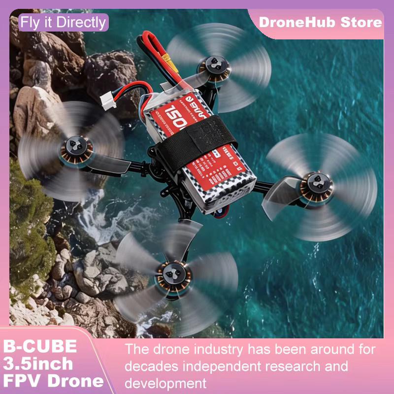RCTOSKY B-CUBE 3,5-Zoll FPV-Drohnen-Rahmenkit aus Kohlefaser für Renndrohnen-Quadcopter in Schwarz - Bild 3