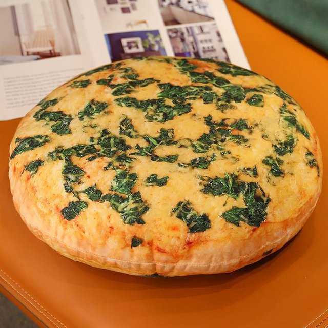 Yiran Health & Beauty Pizza Plüschkissen mit Reißverschluss, Multicolour, Durchmesser: 40 cm oder 60 cm - Bild 1
