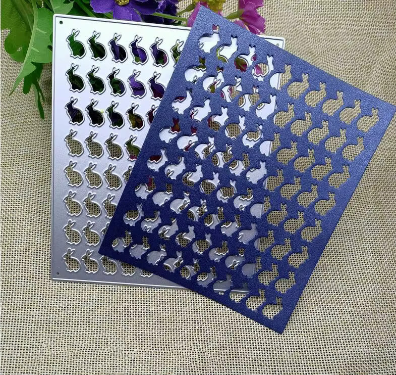 Metall Schneidschablone Kaninchen für Ostern DIY Scrapbooking und Bastelarbeiten in Silber - Bild 2