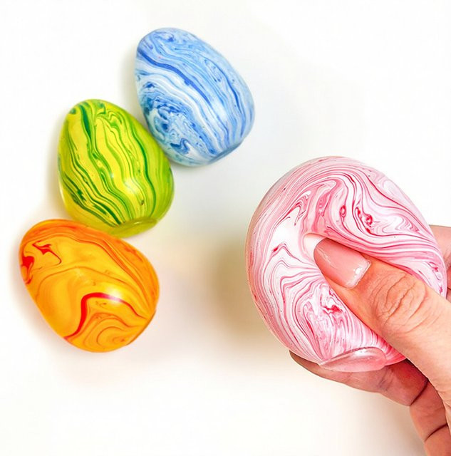 soulbao Marmormuster Eiförmiges Quetschspielzeug, Maltose-Stressball, multicolour - Bild 1