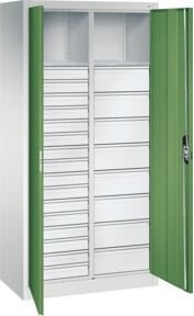 C+P Werkzeugschrank Acurado 7035/6011 in Grau und Grün, abschließbar, B/T/H: 195,0 x 93,0 x 50,0 cm - Bild 1