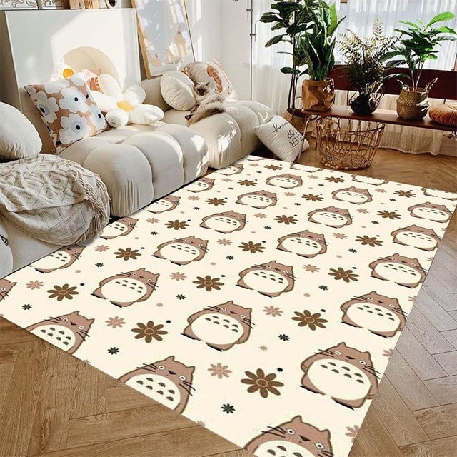 Miniso Küchenmatte mit Anime Totoro No Face Motiv, beige, B/T: 80 x 50 cm, waschbar und rutschfest - Bild 1