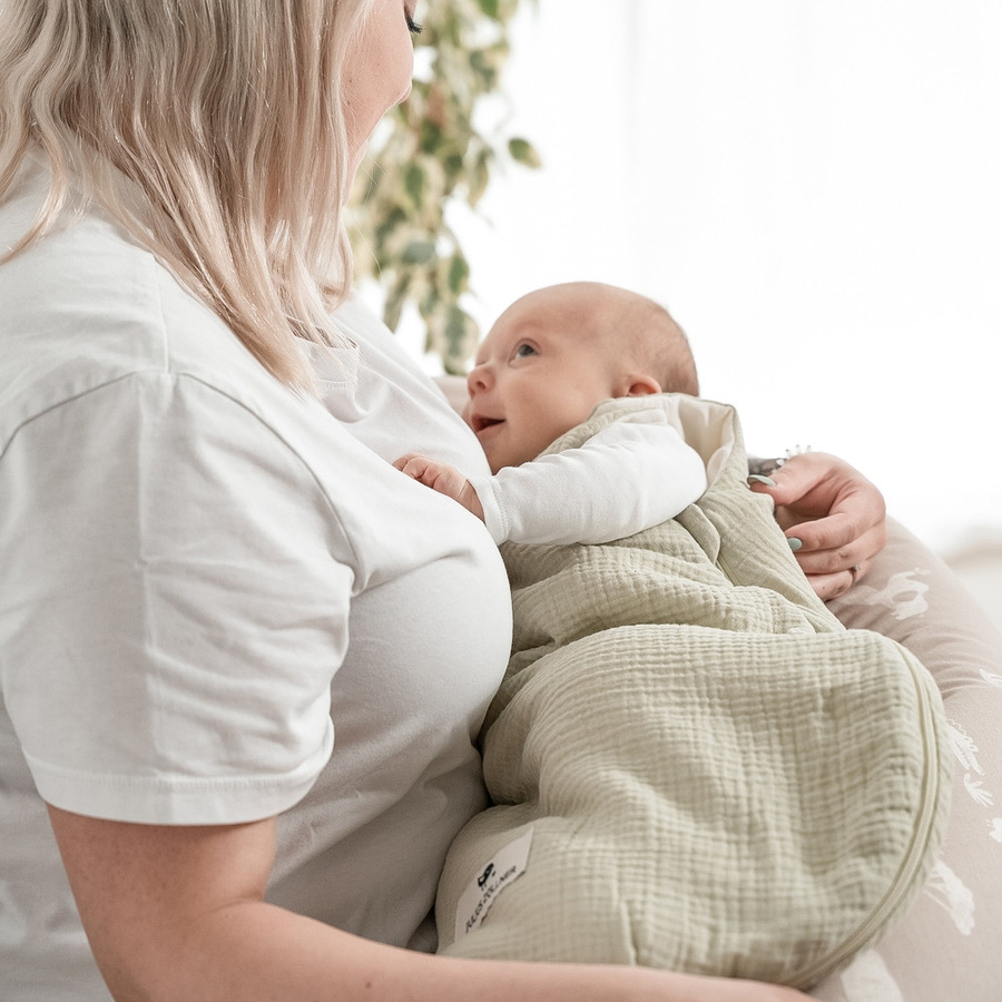 Zöllner Babyschlafsack aus Musselin in Lime für Babys Größe 56/62 - Bild 2