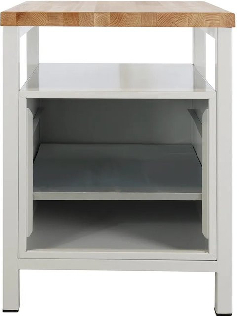 PROREGAL Werkbank Slim Rhino mit Ablagefläche und Regalfach in Lichtgrau, H x B x T: 84 x 60 x 60 cm, Traglast 300 kg - Bild 1