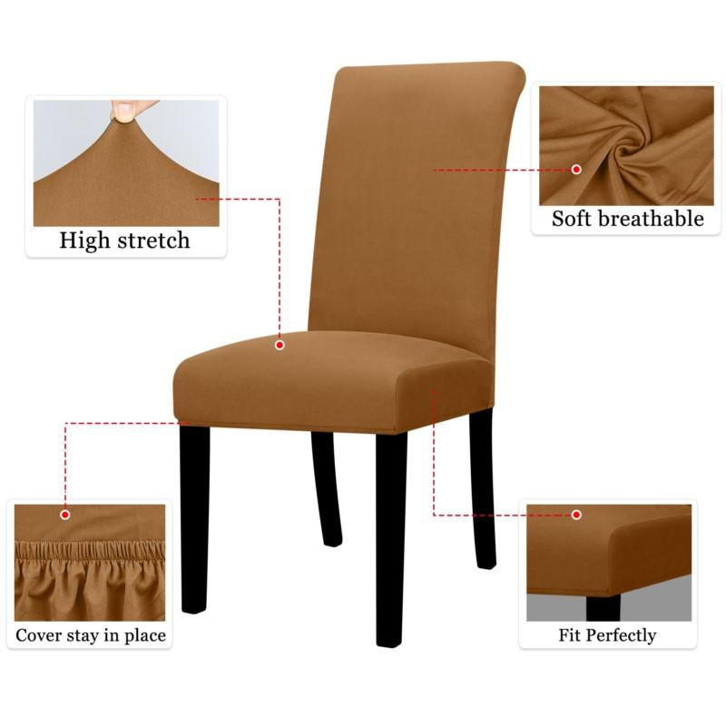 Einfarbiger Stretch-Stuhlbezug aus Spandex für Esszimmer und Bankette, Yiran Bag - Bild 3