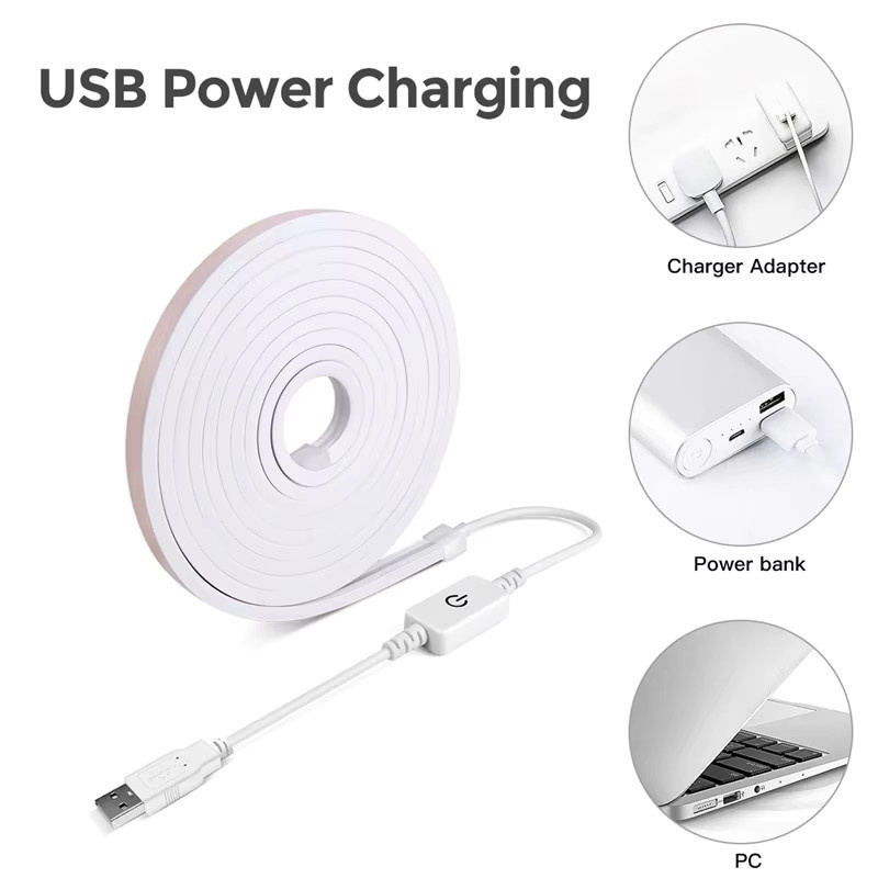 Acosh Neon LED Lichtstreifen mit Touch Sensor, dimmbar, wasserdicht, 5V USB, flexibles Silikon Band für DIY Deko und Hintergrundbeleuchtung - Bild 3