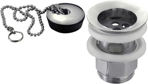 WELLWATER Ablaufventil aus Messing und Edelstahl in Silber mit 1 1/4 Zoll Anschluss - Bild 1