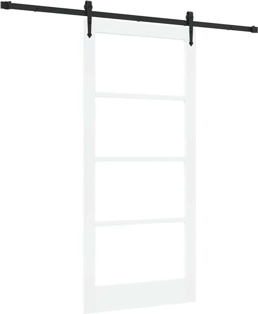 vidaXL Schiebetür ORKDAL in Weiß aus Massivholz Kiefer und Glas, B: 93 cm, H: 202 cm - Bild 1