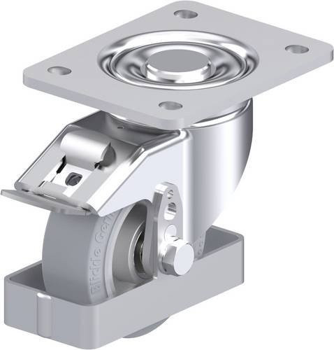 Blickle Stahlblech-Lenkrolle LH-ALEV 100K-3-FI-SG-FS in Silber/Grau mit 100mm Rad-Durchmesser und 200kg Tragfähigkeit - Bild 1