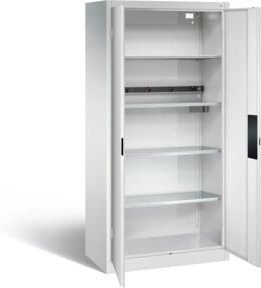 C+P Akkuladeschrank Basic mit Vollblechtüren, abschließbar, Grau/Anthrazit, H x B x T: 195,0 x 93,0 x 50,0 cm - Bild 1