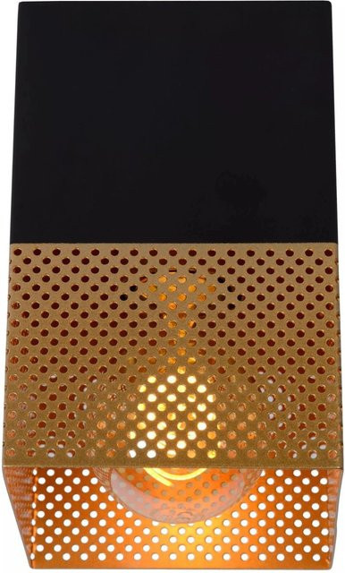 Licht-Erlebnisse Deckenlampe Quadratisch aus Metall in Schwarz und Gold für E27, Breite: 10 cm - Bild 1