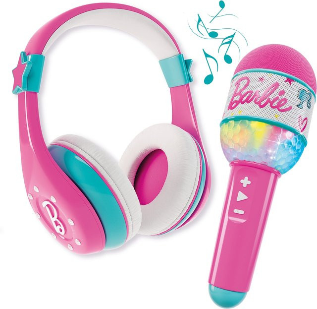 Lisciani Barbie Bluetooth Kopfhörer mit Mikrofon für Karaoke Kinder Headset in Pink - Bild 1