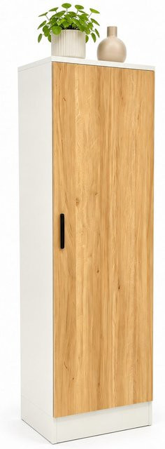 VCM Mehrzweckschrank Dilos in Weiß, moderner Aufbewahrungsschrank mit 1 Drehtür und 3 Fächern, H x B x T: 114 x 52 x 32 cm - Bild 1