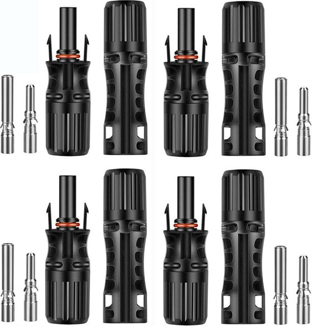 April Ample Solarpanel-Kabelstecker Photovoltaik-Steckverbinder Schwarz, 65 A, 1500 V DC, für 10 mm2 8 AWG PV-Kabel - Bild 1