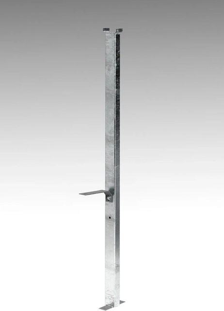 PROREGAL Standrohrbefestigung für Abfallsammler mit Deckel und Einflügeltür, Farbe Grau, Material Stahl - Bild 1