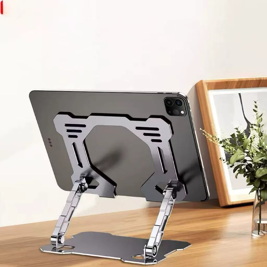 Universeller drehbarer Desktop-Klappständer aus Metall für Tablets und Telefone in Silber - Bild 3