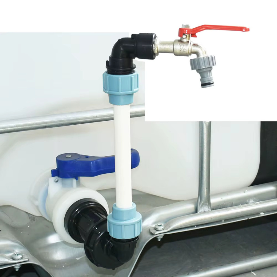 WYZXM IBC-Wassertank TP-Adapter S60 auf 16mm Nippel mit 15mm Schlauchanschluss für Garten-IBC-Behälter - Bild 3