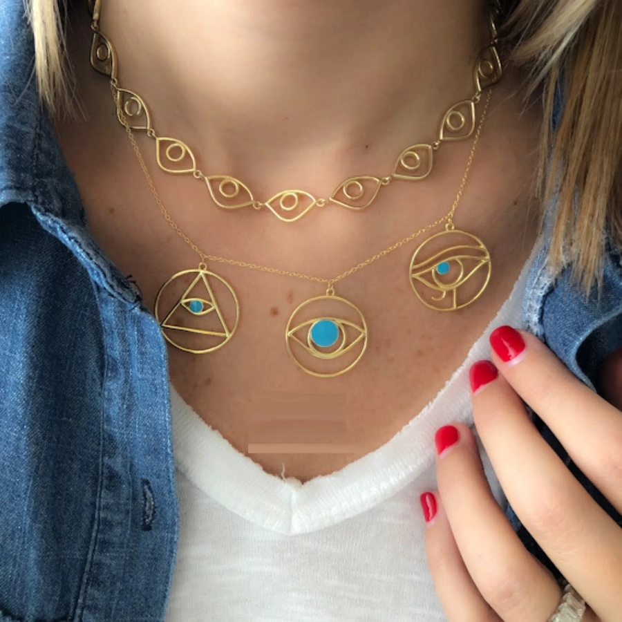 TASTEWAITTING Halskette, Türkischer böser Blick, Zirkonia, Gold, Damen - Bild 1