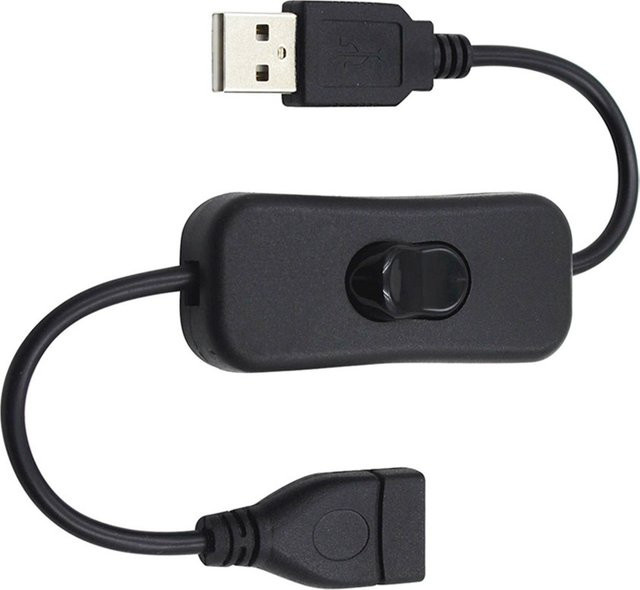 MJJC USB-Verlängerungskabel mit Ein- und Ausschalter, Länge: 28 cm, USB-A auf USB-A - Bild 1