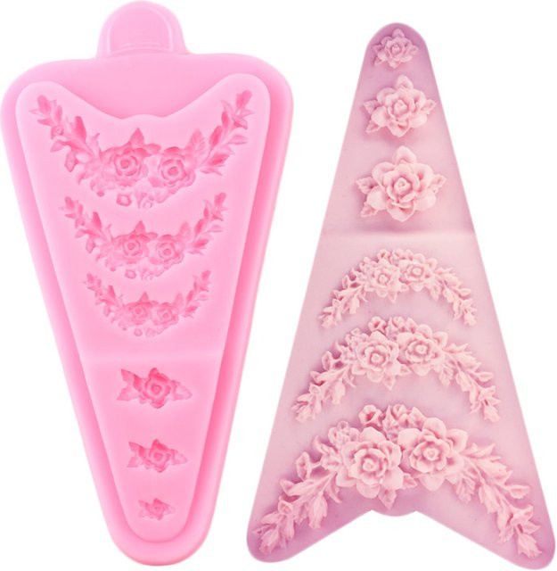 Towdesy Silikonform Blume Pink für DIY Fondant, Schokolade und Gumpaste zur Kuchendekoration - Bild 1