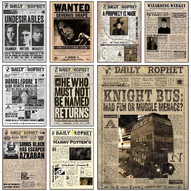 Harry Potter Film Poster Selbstklebender Wandaufkleber Wasserdichtes Wandbild in Mehrfarbig - Bild 1