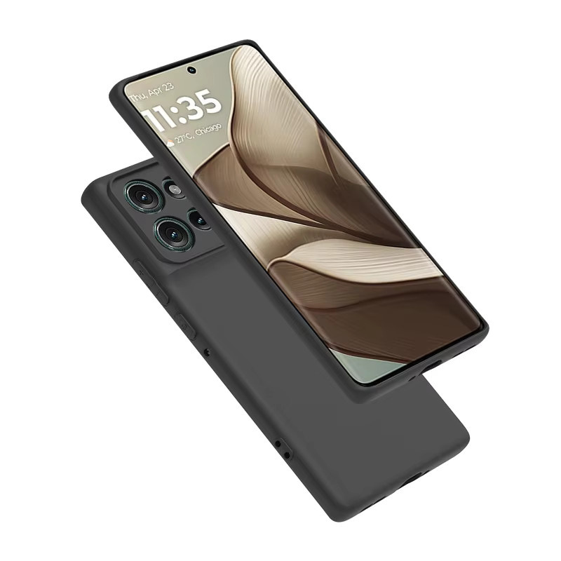 Schlanke Silikonhülle für Motorola Moto Edge 70, Edge 50 und Edge 60 Pro in Schwarz mit mattem TPU-Finish - Bild 3